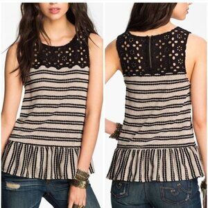Free People Molly Retro Peplum Tank Top Size Small